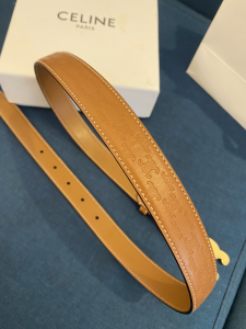 Replica Womens Belts Celine Cuir Triomphe Brown Leather Belt A175PP240 AA186396
