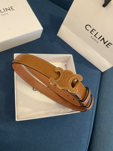 Celine Cuir Triomphe Brown Leather Belt 