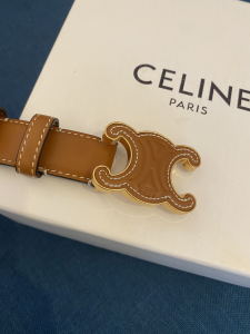 Replica Womens Belts Celine Cuir Triomphe Brown Leather Belt A175PP240 AA186398