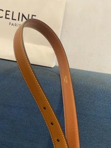 Replica Womens Belts Celine Cuir Triomphe Brown Leather Belt A175PP240 AA186398