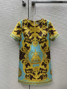 Fendi x Versace FF Logo Mini Dress Blue 