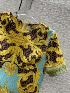 Replica Womens Clothing Fendi x Versace FF Logo Mini Dress Blue SML A40PP980 AA186275