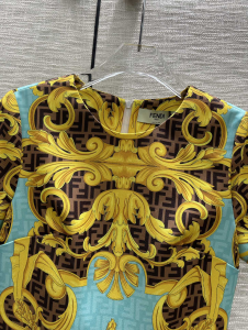 Replica Womens Clothing Fendi x Versace FF Logo Mini Dress Blue SML A40PP980 AA186275