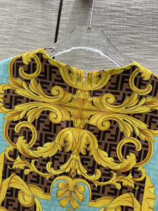 Replica Womens Clothing Fendi x Versace FF Logo Mini Dress Blue SML A40PP980 AA186275