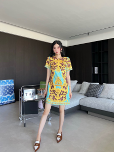 Replica Womens Clothing Fendi x Versace FF Logo Mini Dress Blue SML A40PP980 AA186275