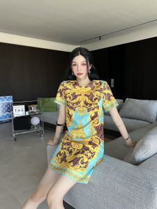 Replica Womens Clothing Fendi x Versace FF Logo Mini Dress Blue SML A40PP980 AA186275