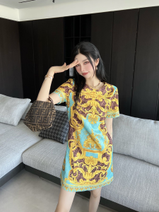 Replica Womens Clothing Fendi x Versace FF Logo Mini Dress Blue SML A40PP980 AA186275