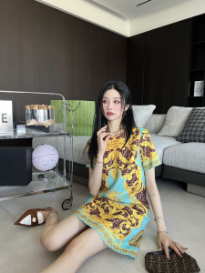 Replica Womens Clothing Fendi x Versace FF Logo Mini Dress Blue SML A40PP980 AA186275