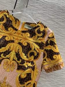 Replica Womens Clothing Fendi x Versace FF Logo Mini Dress Pink SML A40PP980 AA186276