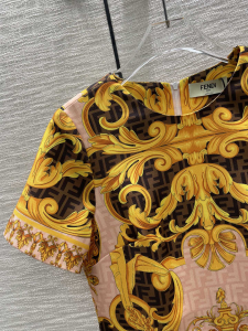 Replica Womens Clothing Fendi x Versace FF Logo Mini Dress Pink SML A40PP980 AA186276