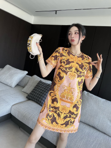 Replica Womens Clothing Fendi x Versace FF Logo Mini Dress Pink SML A40PP980 AA186276