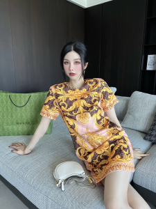 Replica Womens Clothing Fendi x Versace FF Logo Mini Dress Pink SML A40PP980 AA186276