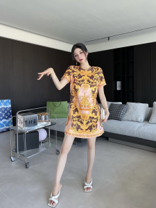 Replica Womens Clothing Fendi x Versace FF Logo Mini Dress Pink SML A40PP980 AA186276