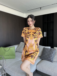 Replica Womens Clothing Fendi x Versace FF Logo Mini Dress Pink SML A40PP980 AA186276