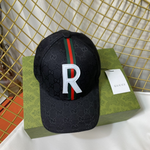 Replica Womens Hats Gucci Black GG Supreme Canvas Baseball Cap Hat A190PP180 AA186432