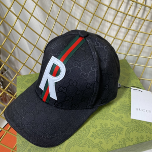 Replica Womens Hats Gucci Black GG Supreme Canvas Baseball Cap Hat A190PP180 AA186432
