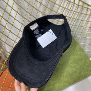 Replica Womens Hats Gucci Black GG Supreme Canvas Baseball Cap Hat A190PP180 AA186432