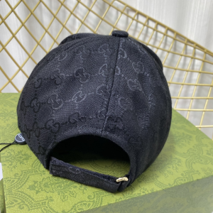 Replica Womens Hats Gucci Black GG Supreme Canvas Baseball Cap Hat A190PP180 AA186432