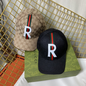 Replica Womens Hats Gucci Black GG Supreme Canvas Baseball Cap Hat A190PP180 AA186432