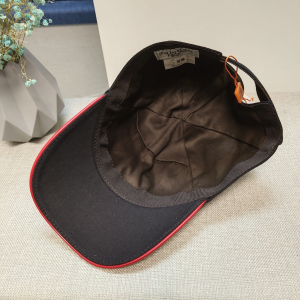 Replica Womens Hats Hermes Paris Black Canvas Baseball Cap Hat A190PP180 AA186422