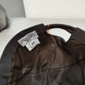 Replica Womens Hats Hermes Paris Black Canvas Baseball Cap Hat A190PP180 AA186422