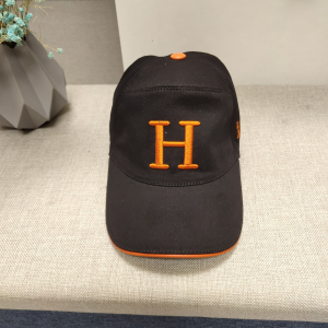 Replica Womens Hats Hermes Paris Brown Canvas Baseball Cap Hat A190PP180 AA186426