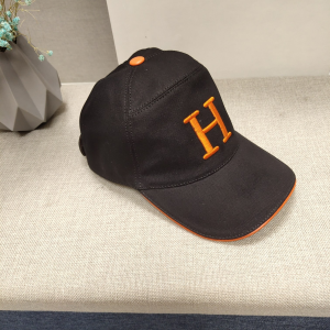 Replica Womens Hats Hermes Paris Brown Canvas Baseball Cap Hat A190PP180 AA186426