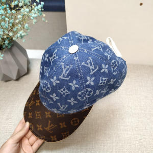 Replica Womens Hats Louis Vuitton Monogram Blue Baseball Cap Hat A190PP180 AA186429