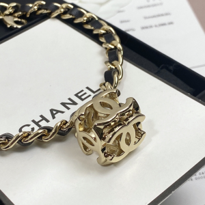 Replica Womens Jewelry Chanel Chain and Leather Pendant Necklace A152PP180 AA186376