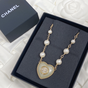 Chanel Crystals CC Heart Pearls Necklaces 