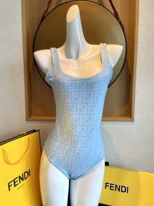 Fendi FF Logo Swimsuit Bikini Blue 