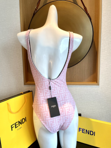 Replica Free Gift Fendi FF Logo Swimsuit Bikini Pink SML A123PP105 AA186707