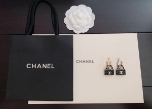 Replica Womens Jewelry Chanel Black Icon Flap Bag Earrings A152PP180 AA186790