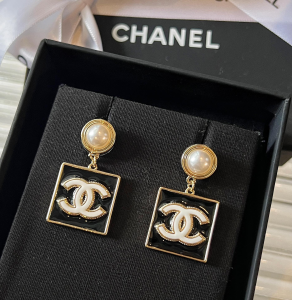 Replica Womens Jewelry Chanel CC Logo Square Earrings A62PP180 AA186675