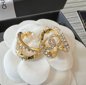 Replica Womens Jewelry Chanel Crystals CC Logo Earrings A62PP180 AA186674
