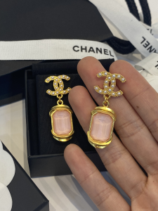 Chanel Pearl CC Logo Drop Earrings 