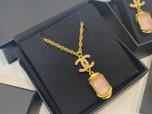 Chanel Pearl CC Logo Pendant Necklace 