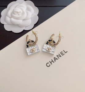 Replica Womens Jewelry Chanel White Icon Flap Bag Earrings A152PP180 AA186791