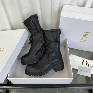 Replica Womens Shoes Dior 2022 Black Leather Boots 35 To 40 A151PP680 AA186735