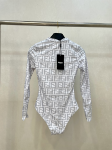 Replica Free Gift Fendi FF Logo Body Tulle Swimsuit Bikini Gray SML A123PP110 AA186906