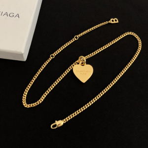 Replica Womens Jewelry Balenciaga Gold Heart Locket Pendant Necklace A39PP180 AA186806