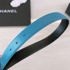 Replica Womens Belts Chanel CC Logo Blue Leather Belt 30MM A175PP240 AA187097