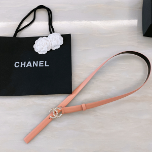 Replica Womens Belts Chanel Pearls CC Logo Pink Leather Belt 20MM A175PP240 AA187092
