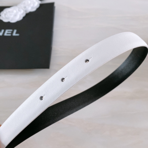 Replica Womens Belts Chanel Pearls CC Logo White Leather Belt 20MM A175PP240 AA187090