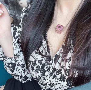 Replica Womens Jewelry Chanel Dice Pendant Necklace in Pink A39PP180 AA187117