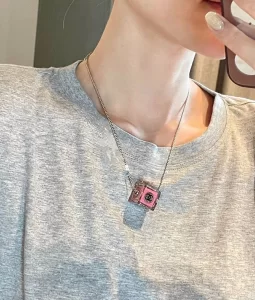 Replica Womens Jewelry Chanel Dice Pendant Necklace in Pink A39PP180 AA187117