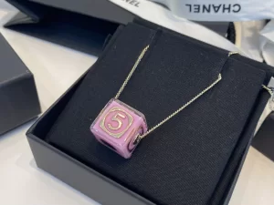 Replica Womens Jewelry Chanel Dice Pendant Necklace in Pink A39PP180 AA187117