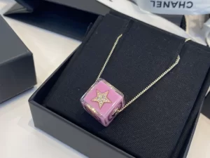 Replica Womens Jewelry Chanel Dice Pendant Necklace in Pink A39PP180 AA187117