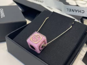 Replica Womens Jewelry Chanel Dice Pendant Necklace in Pink A39PP180 AA187117