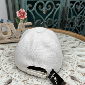 Replica Womens Hats Chanel CC Logo White Cotton Baseball Cap Hat A190PP180 AA187408